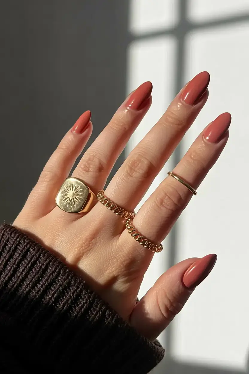 march 2026 nail colors ideas Sun-Kissed Terracotta