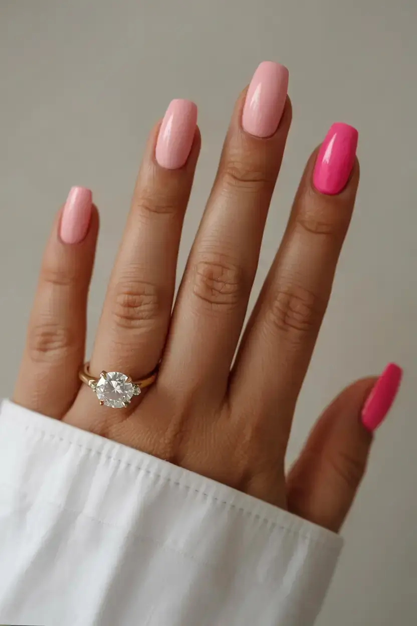 march 2026 nail colors ideas Romantic Pink Ombre