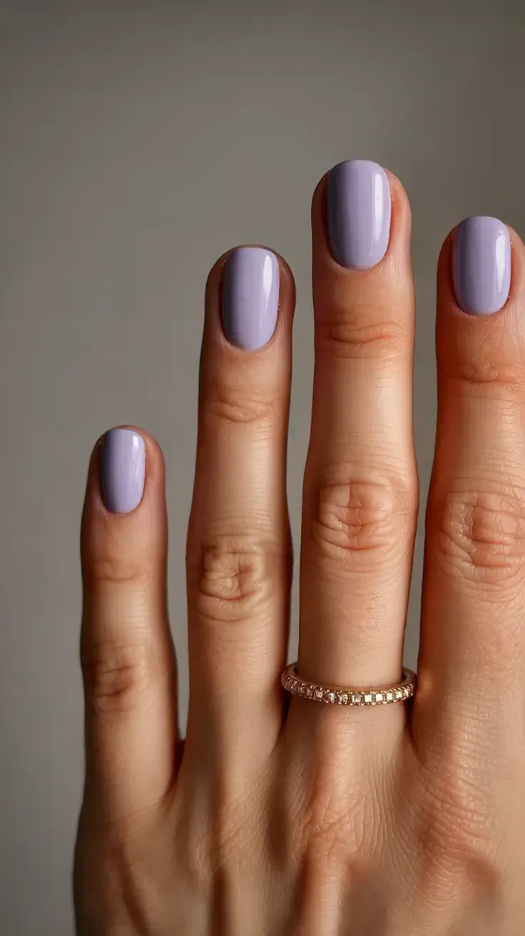 march 2026 nail colors ideas Lavender Gloss Shortie