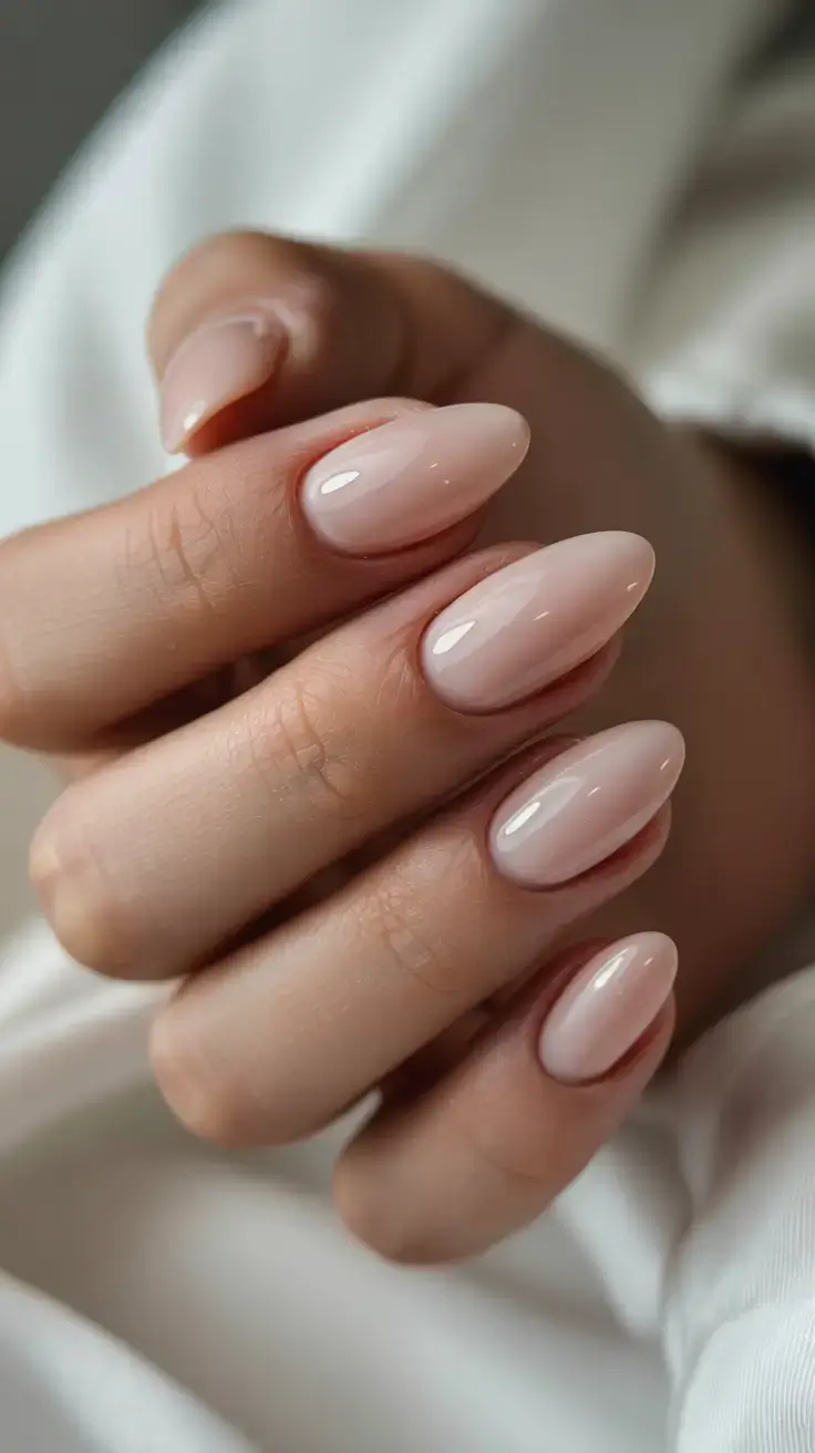 march 2026 nail colors ideas Petal Milk Almond