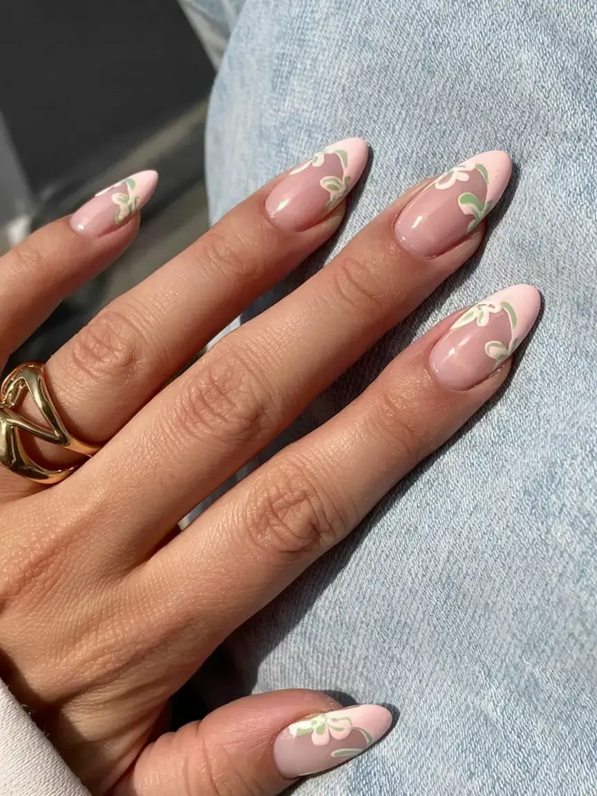 march nails design 2026 Pastel Clover French