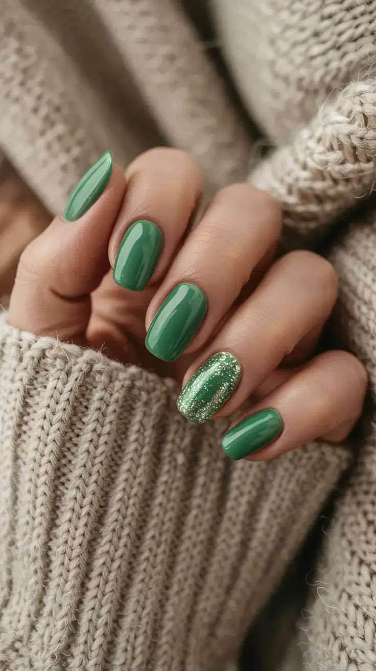 march nails design 2026 Shamrock Glimmer