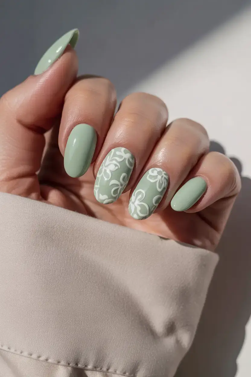 march nails design 2026 Botanical Lace