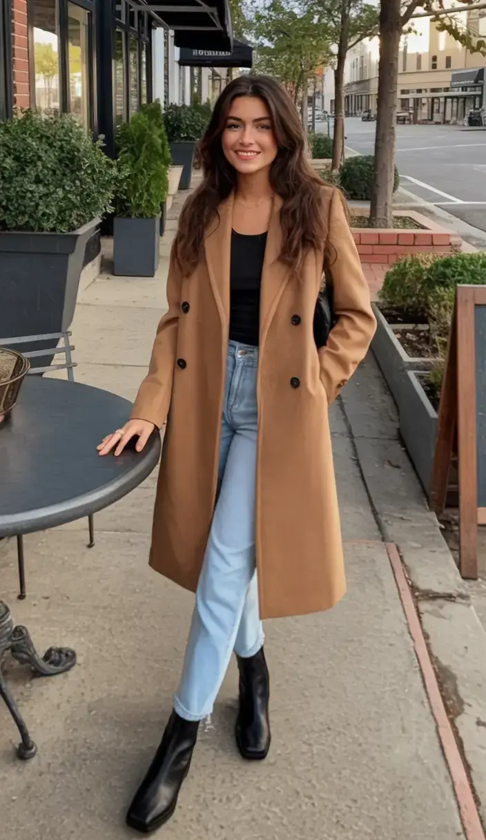 march outfits ideas 2026 Camel and Black for Coffee Runs