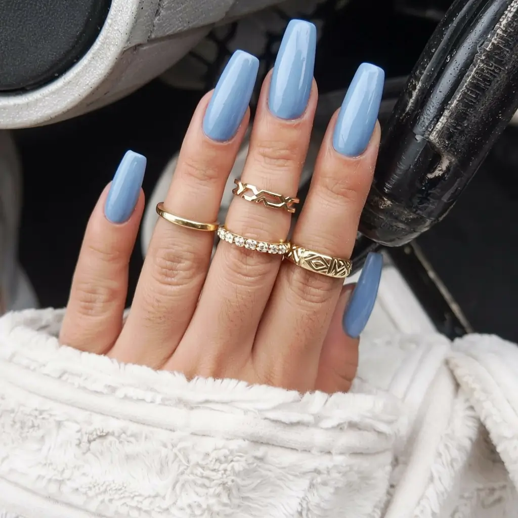 minimalist spring nails coffin 2026 Blue Sky Soft Gloss