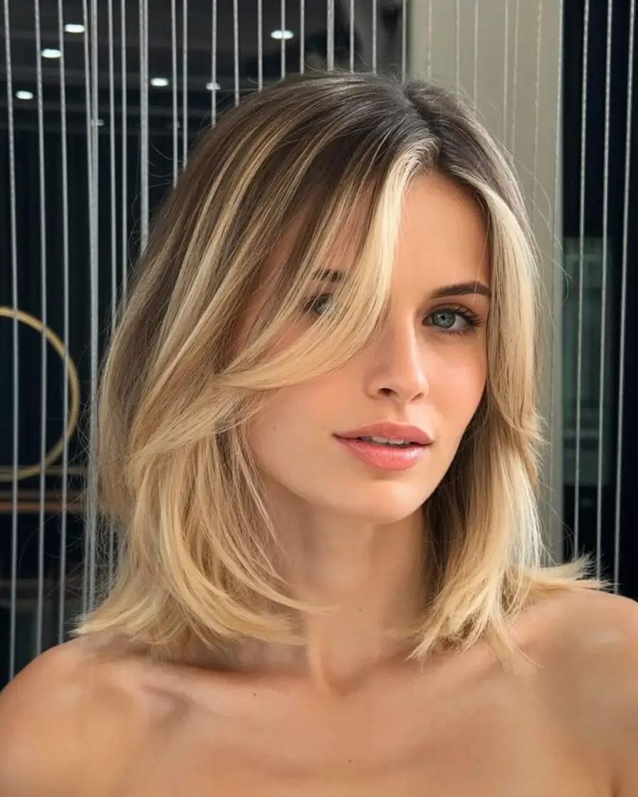 must try spring haircuts for women over 40 2026 Polished Blonde Midi Cut With Face Framing