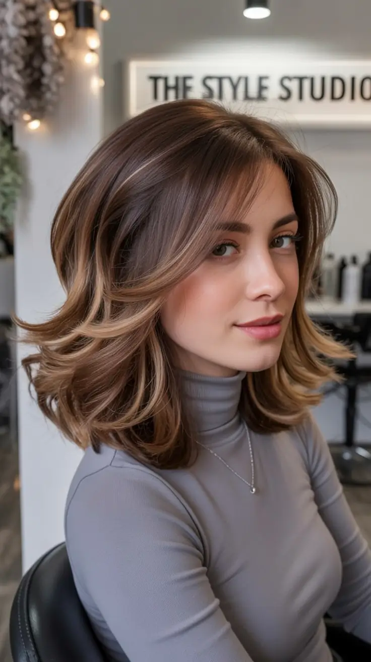 must try spring haircuts for women over 40 2026 Layered Volume Cut With Honey Highlights