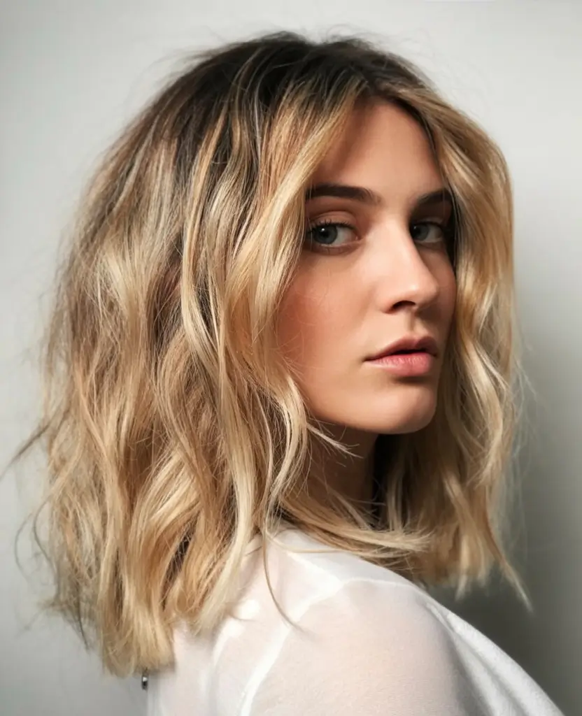 must try spring haircuts for women over 40 2026 Beachy Mid-Length Shag With Soft Waves