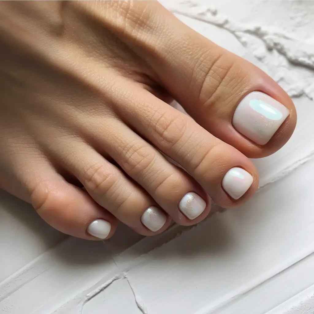 must try spring toe nail color 2026 Pearl Mist White Shine