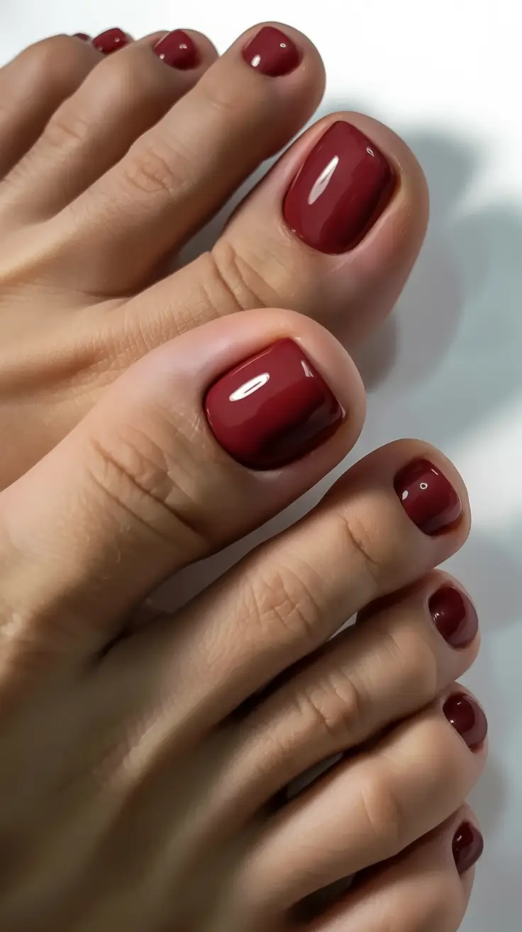 must try spring toe nail color 2026 Deep Garnet Chic