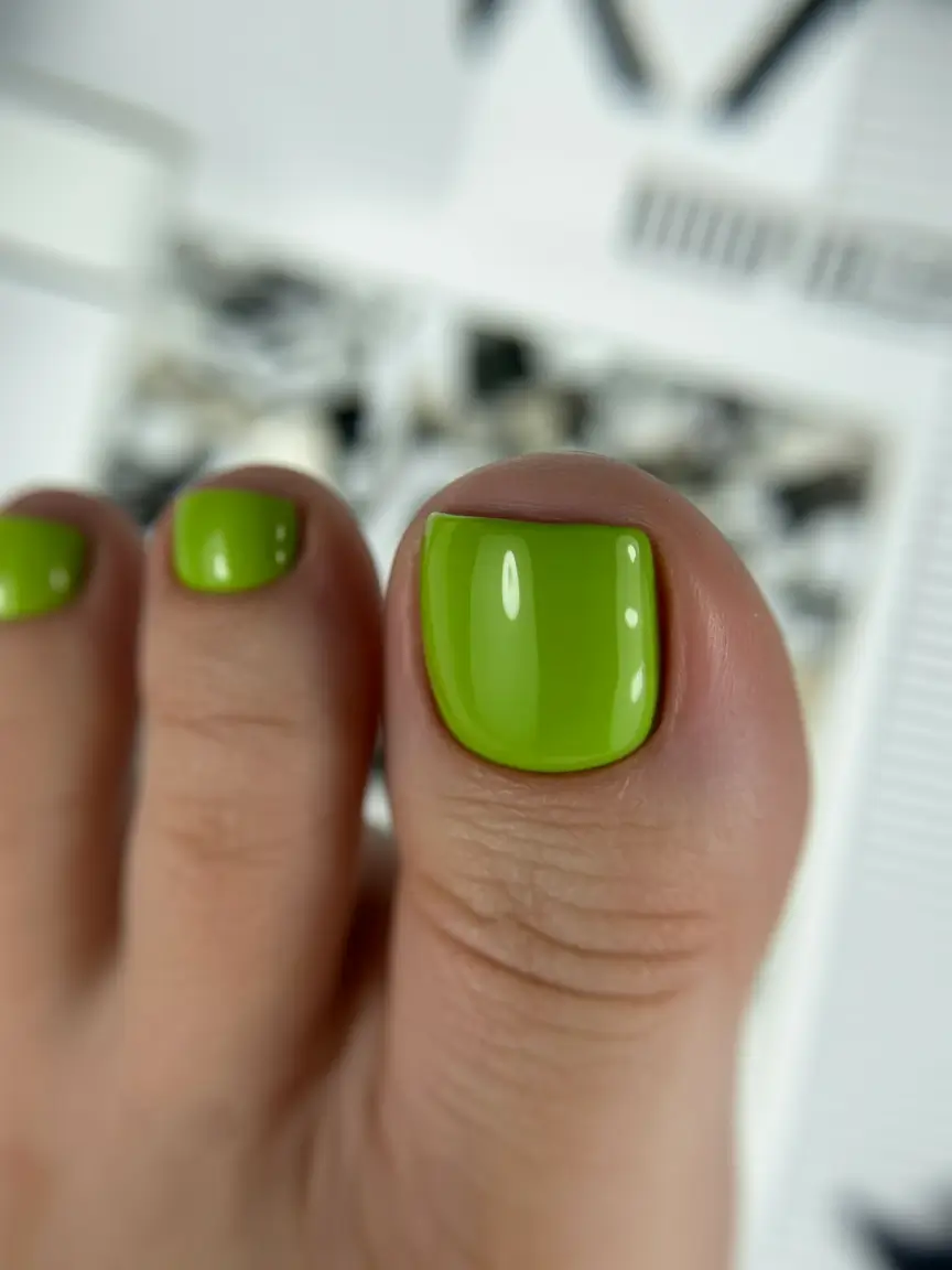 must try spring toe nail color 2026 Vibrant Lime Spark