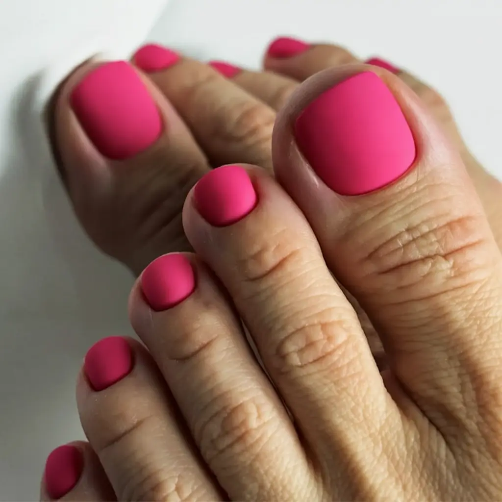 must try spring toe nail color 2026 Matte Rose Punch