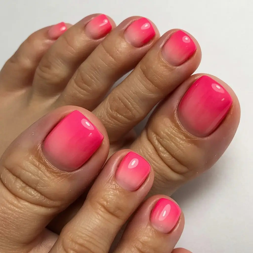 must try spring toe nail color 2026 Pink Sunset Ombre