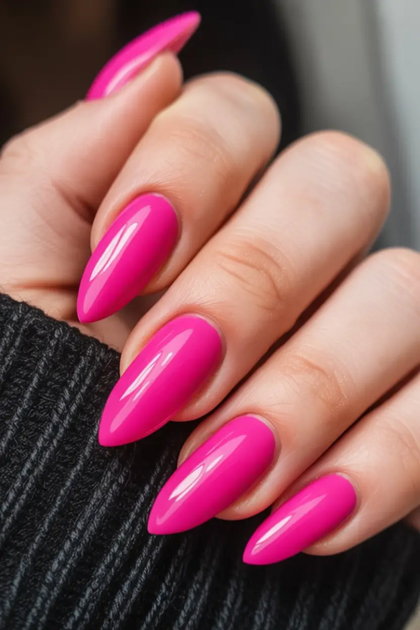 neon bright spring nails 2026 Bold Barbiecore Reloaded