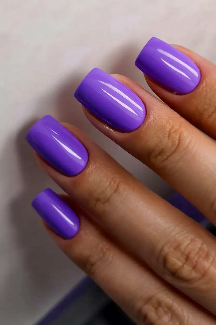 neon bright spring nails 2026 Purple Pop Chic
