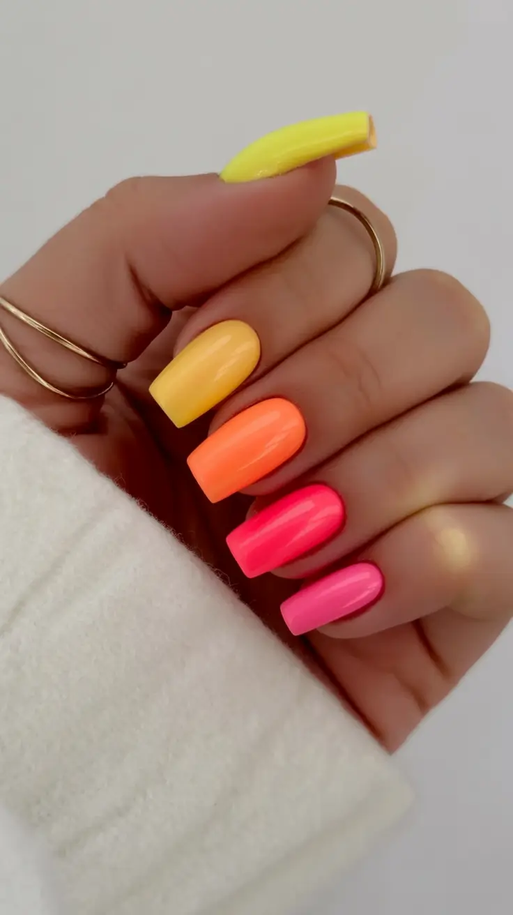 neon bright spring nails 2026 Fruit Sorbet Palette