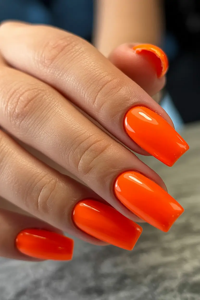 neon bright spring nails 2026 Tangy Neon Square Elegance