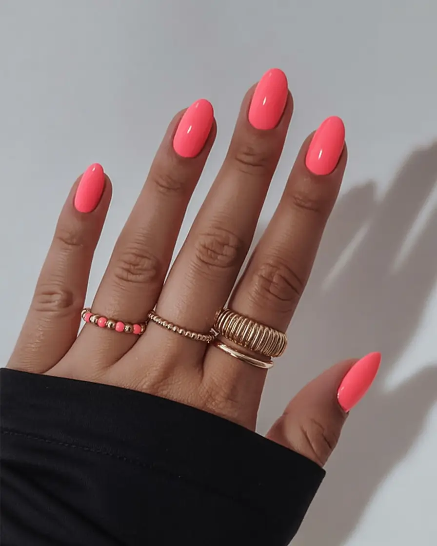 neon bright spring nails 2026 Juicy Watermelon Minimalism