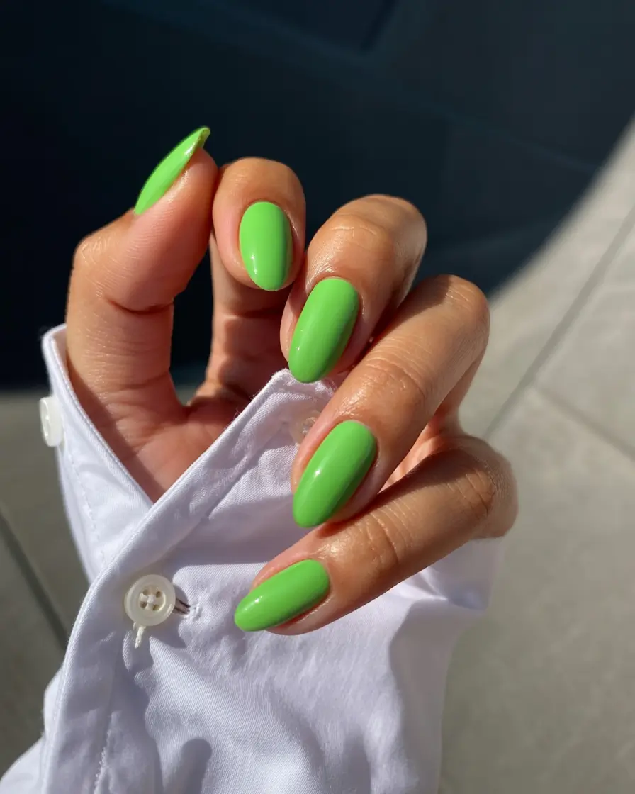 neon bright spring nails 2026 Lime Sorbet Revival