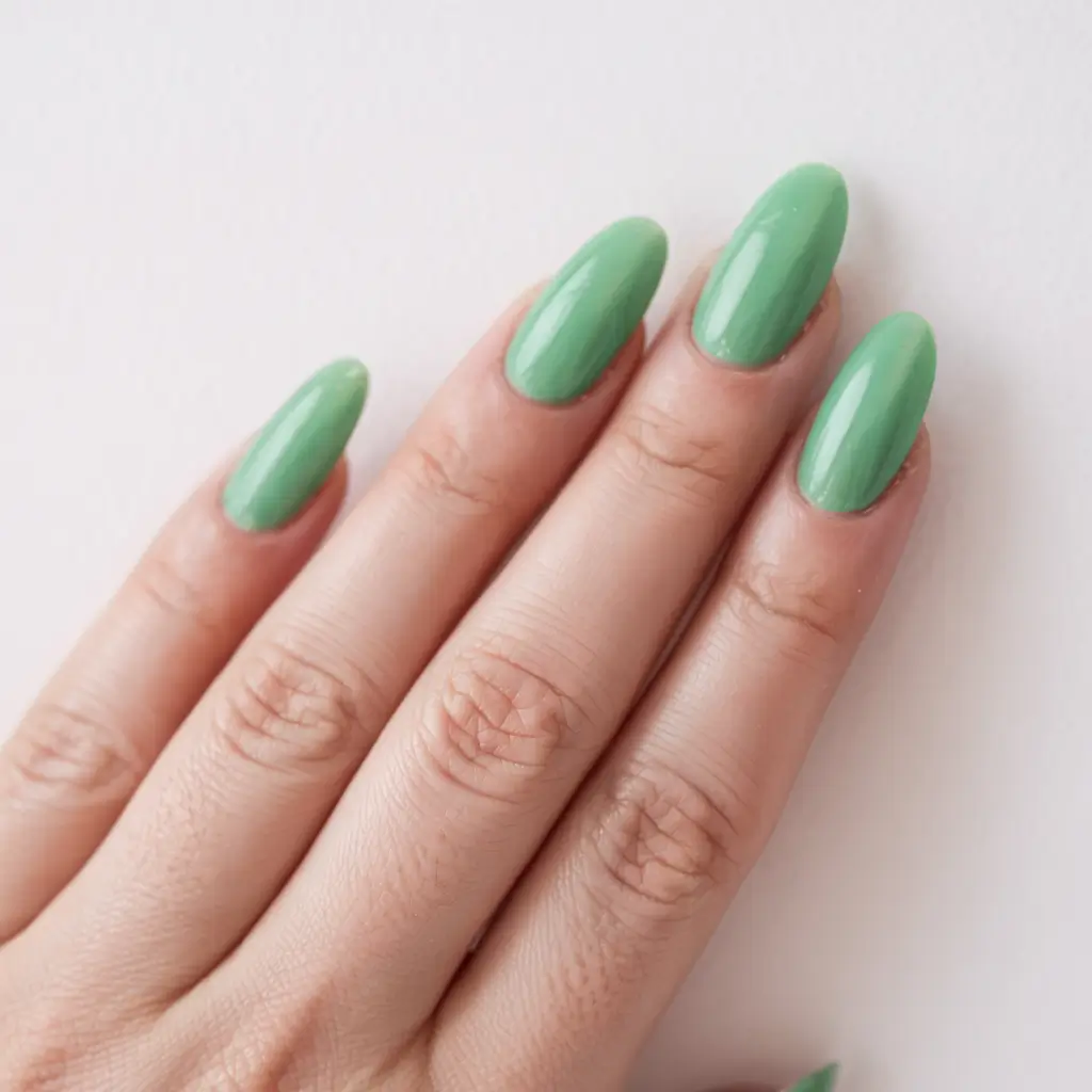 pastel spring stiletto nails 2026 Mint-Cream Pastel Stilettos With a Fresh Spring Finish