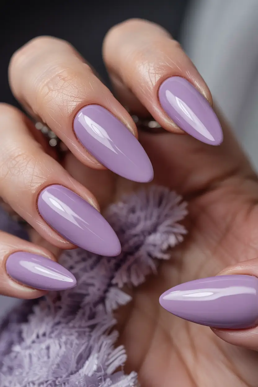 pastel spring stiletto nails 2026 Soft Lilac Stilettos With a Calm Spring Glow