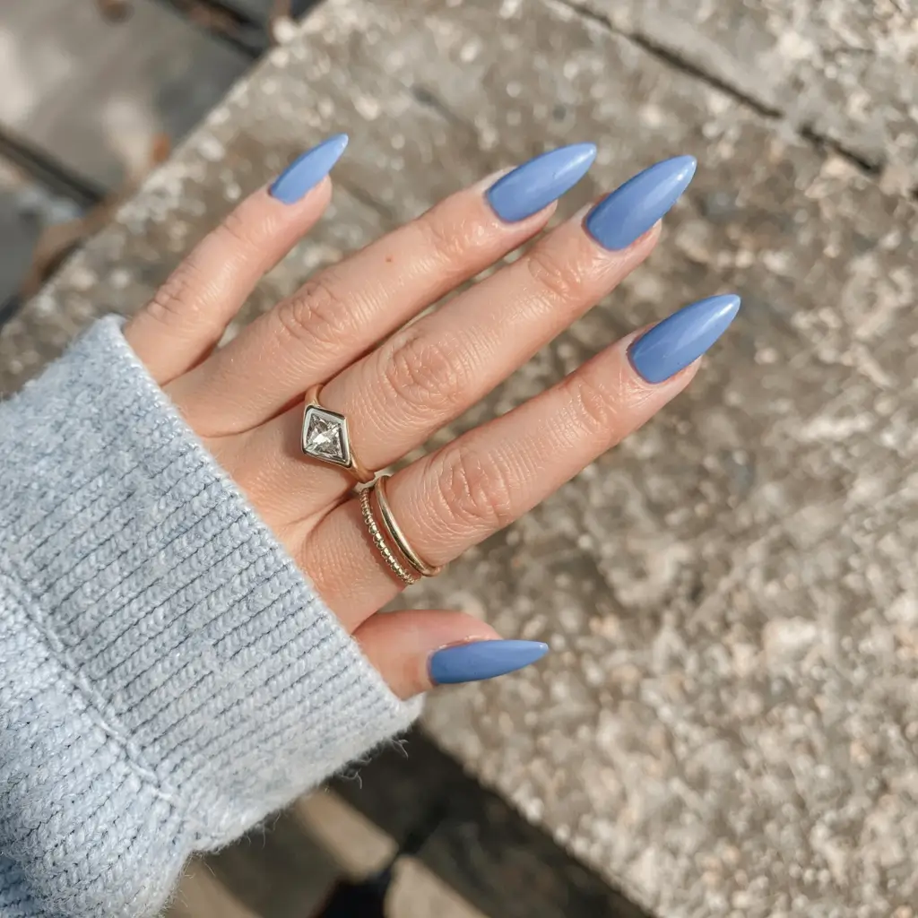 pastel spring stiletto nails 2026 Periwinkle Spring Stilettos With Soft Outdoor Energy