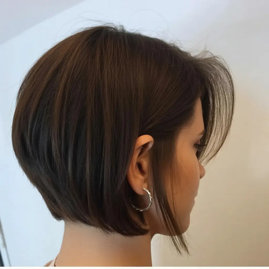 playful spring short haircut 2026 Mini Bob with Tucked-Edge Softness