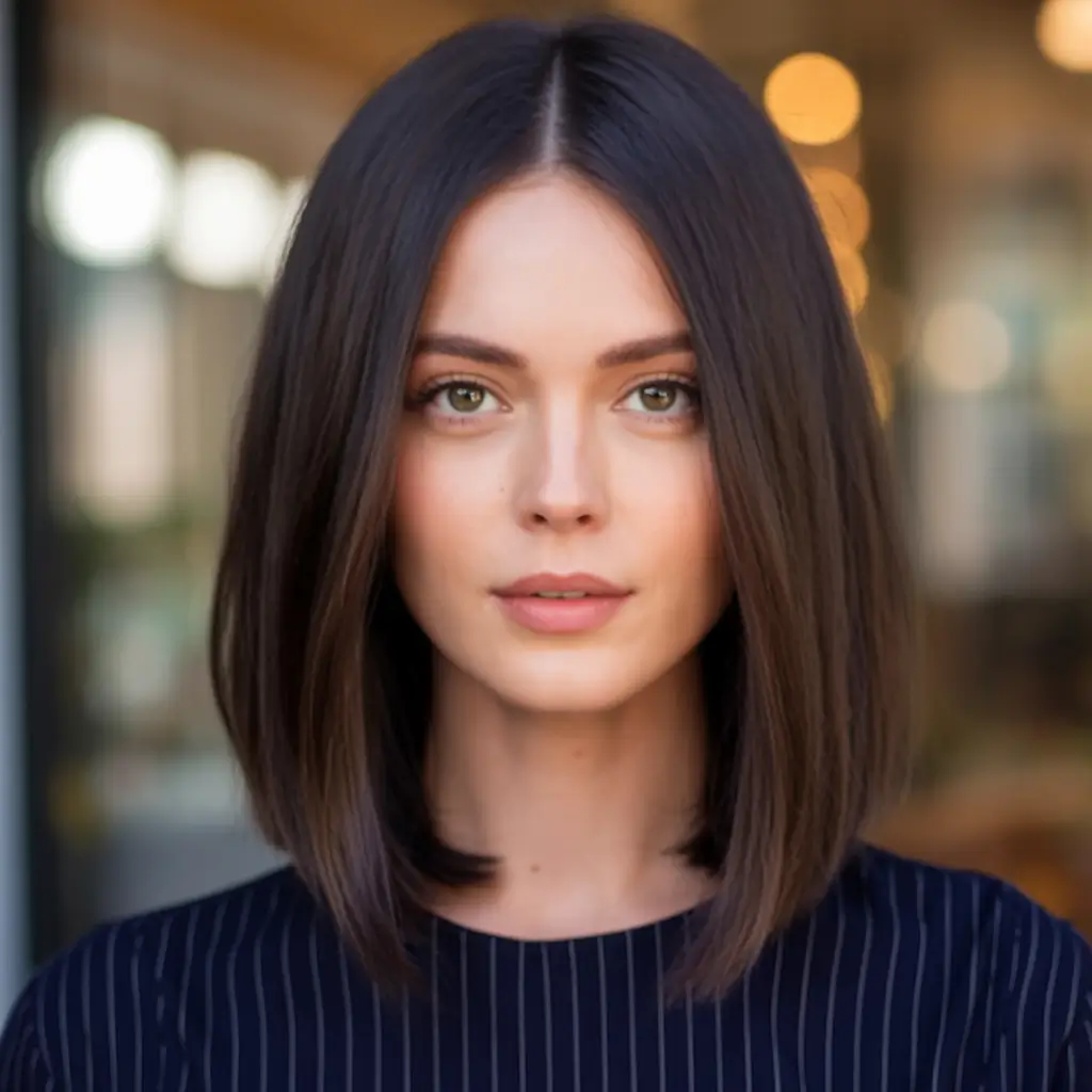 playful spring short haircut 2026 Precision Mid-Length Bob with Sleek Spring Shine