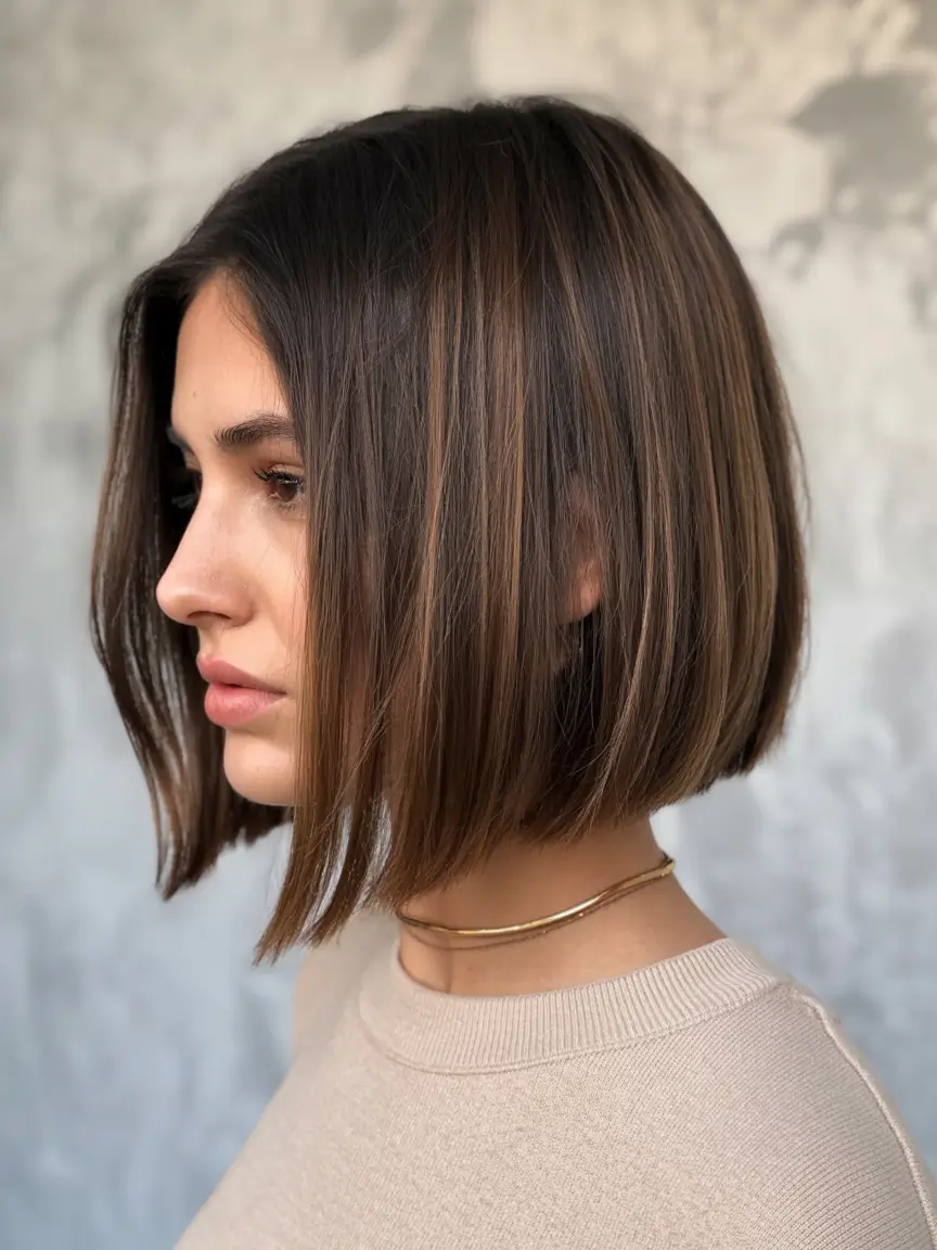 playful spring short haircut 2026 Sleek Contour Bob with Soft Dimension