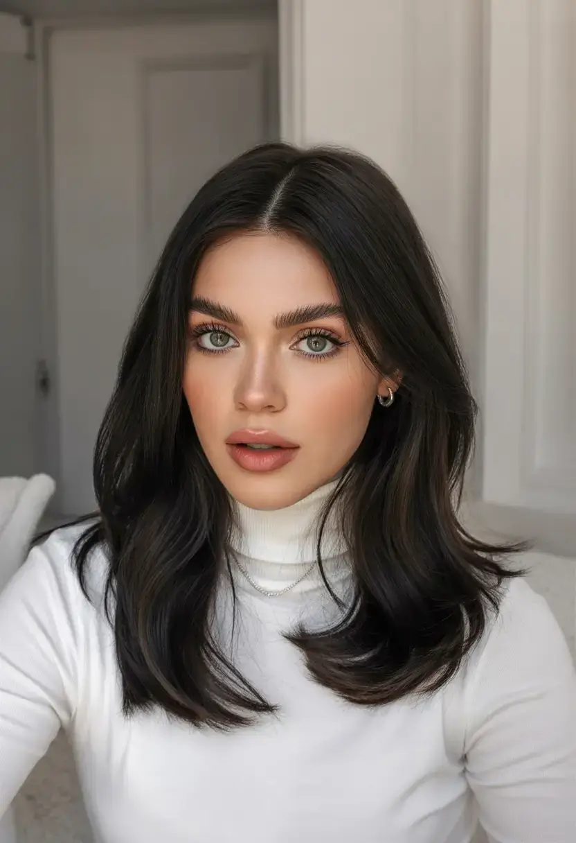 rich spring brunette hair color 2026+Midnight Roast Layers with Smooth Flick Ends