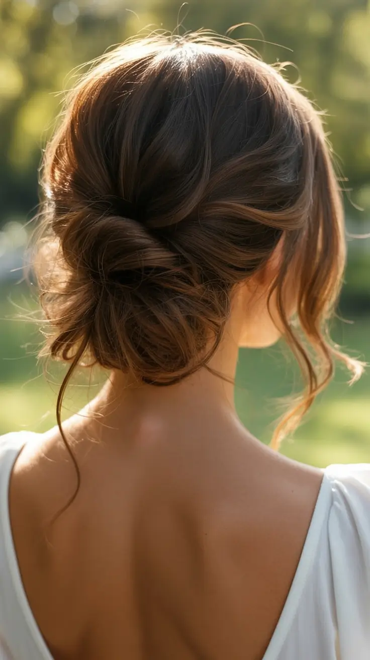 romantic spring wedding hairstyle 2026 Soft Spring Chignon With Wispy Detailing