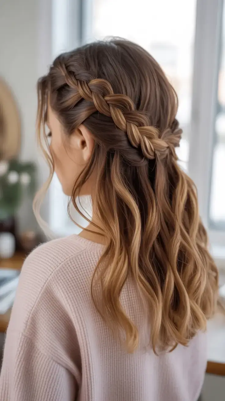 simple spring hairstyles 2026 Waterfall Braids with Loose Waves