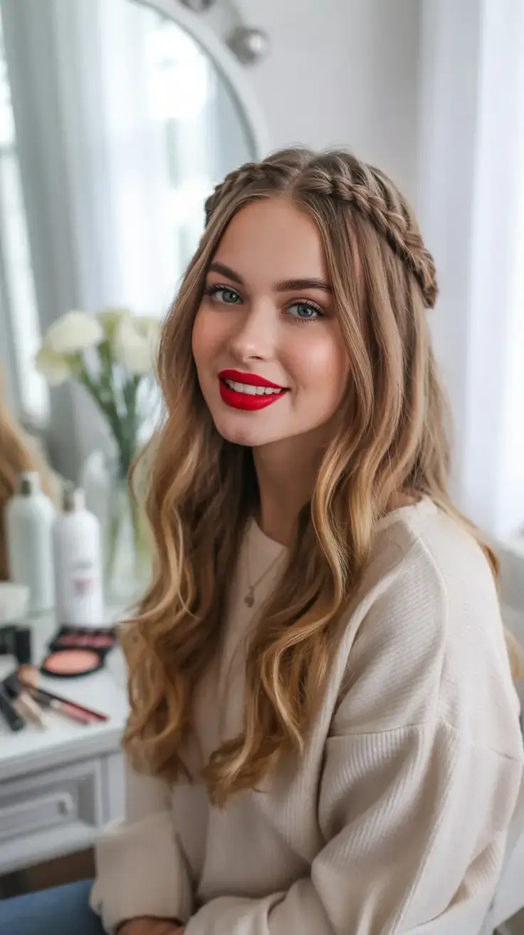 simple spring hairstyles 2026 Twinned Braids with Hollywood Waves