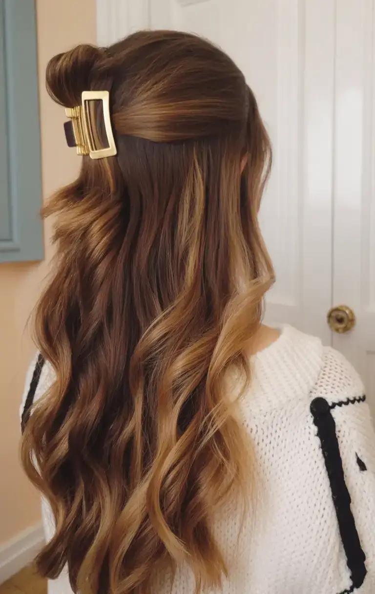 simple spring hairstyles 2026 Loose Waves with a Chunky Clip