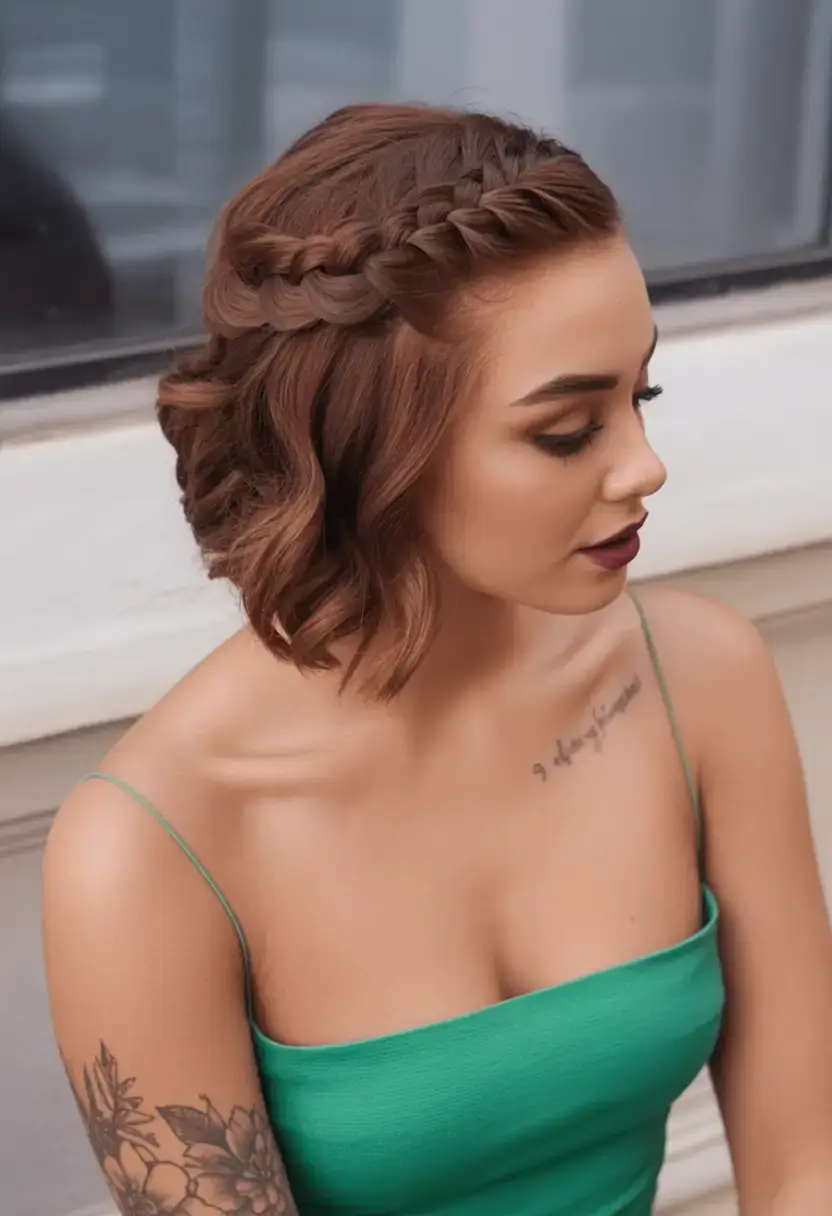 simple spring hairstyles 2026 Braided Crown on Short Hair