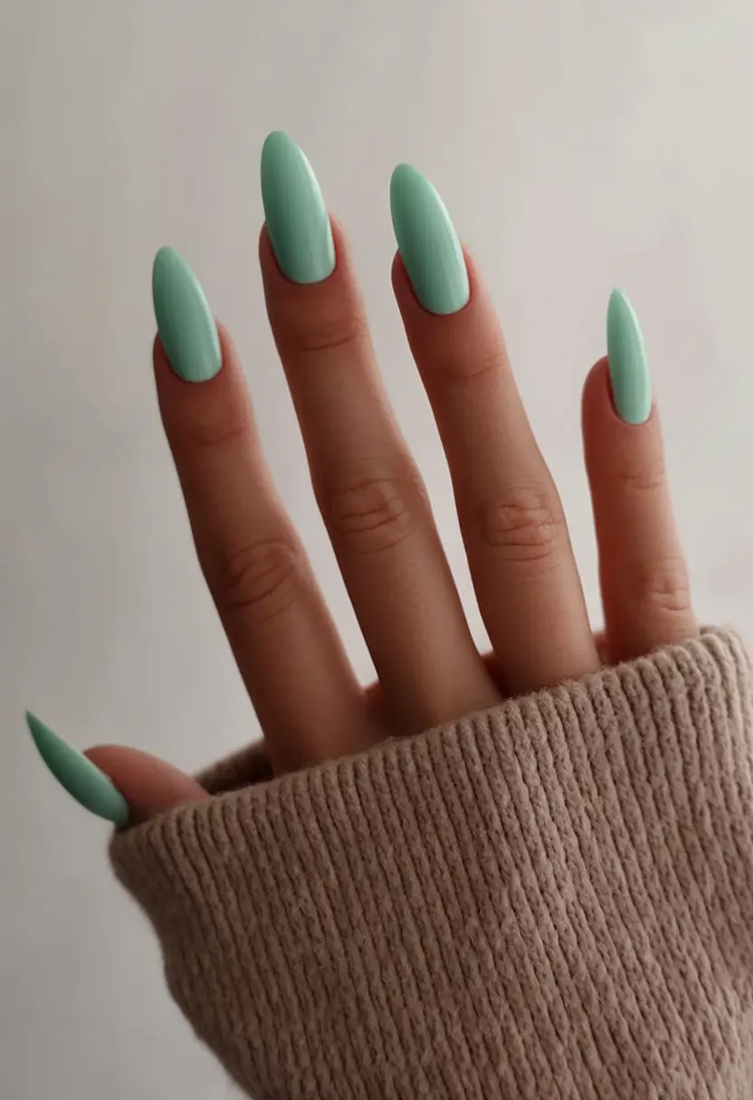 spring simple nails 2026 Mint Breeze Minimalism