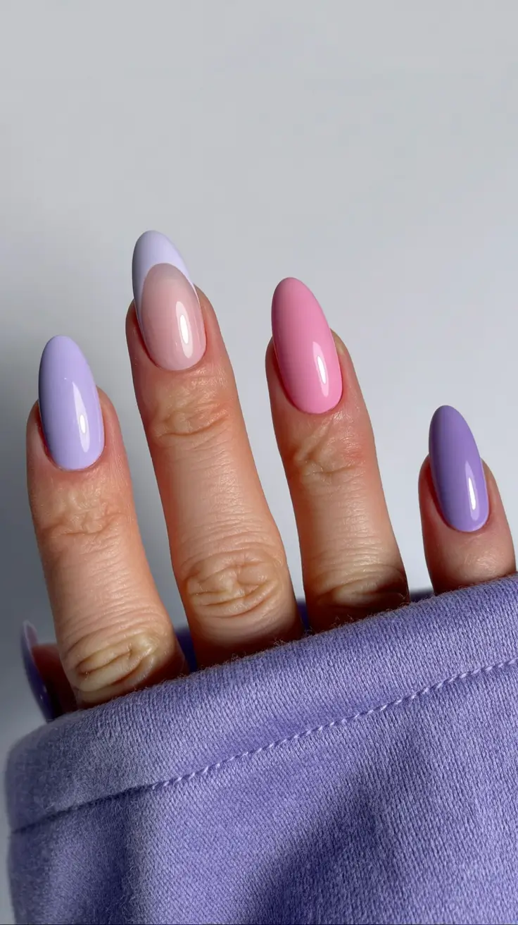 spring simple nails 2026 Pastel Daydream Mix