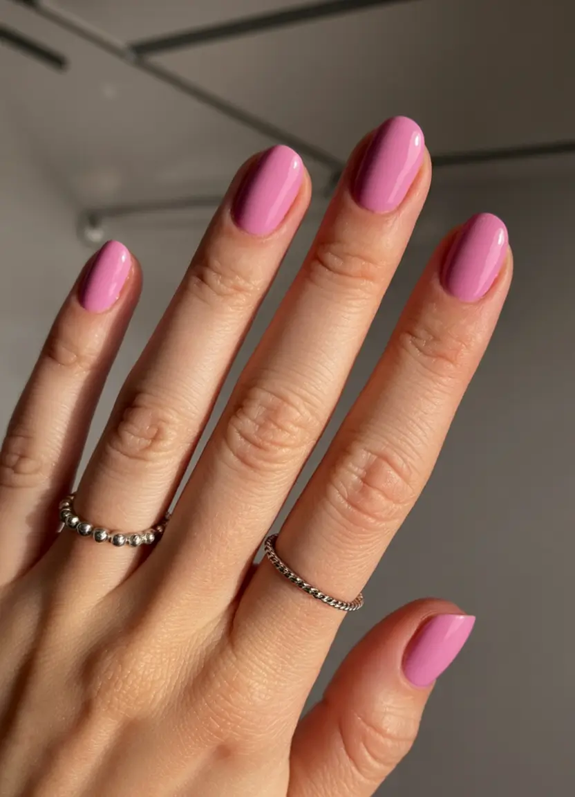spring simple nails 2026 Tulip Pink Sheer Shine