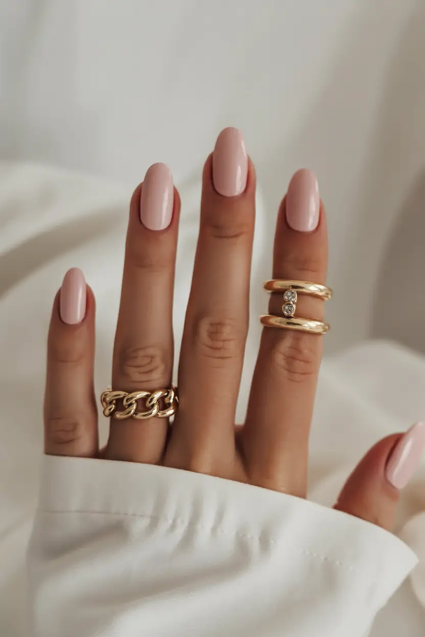 spring simple nails 2026 Blush Nude Perfection