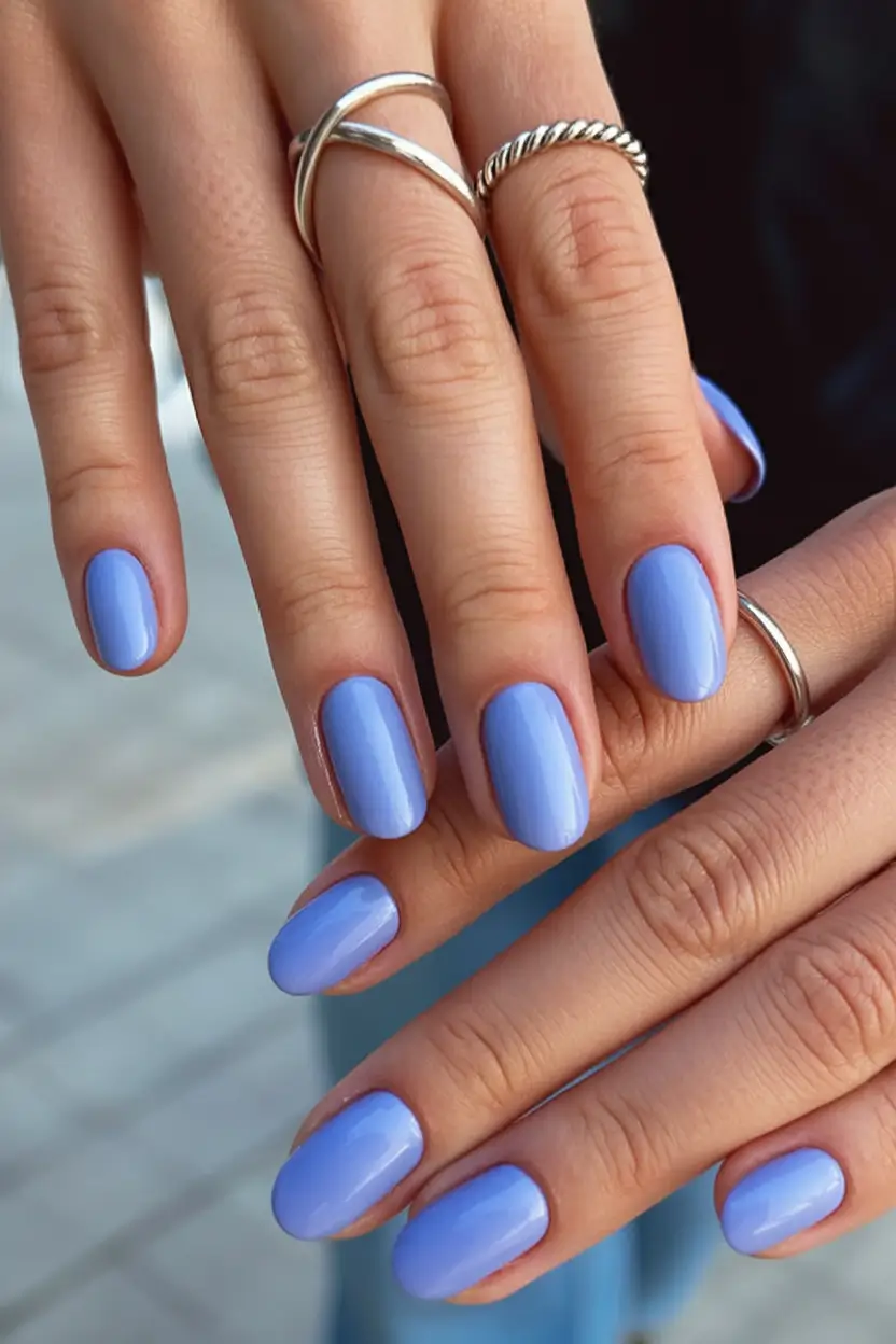 spring simple nails 2026 Bluebell Freshness