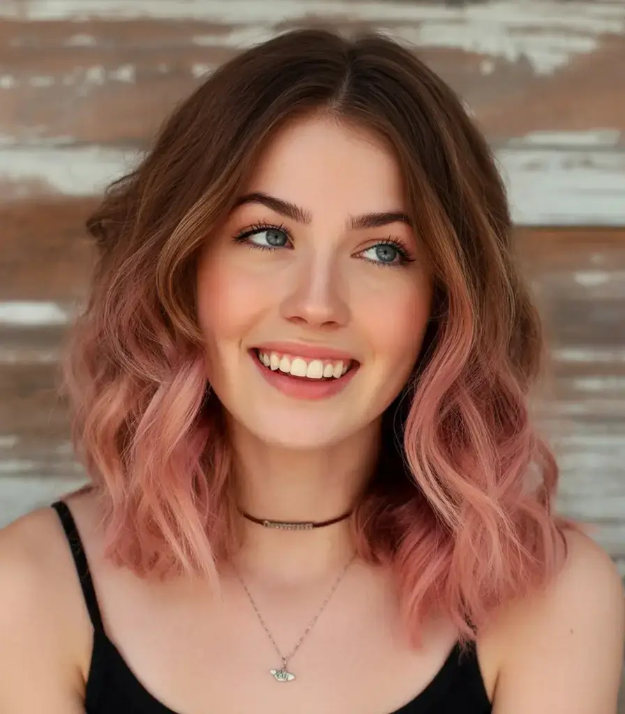 stunning spring hair color trends 2026+Dusty Rose Dip: Soft Girl Meets Edge