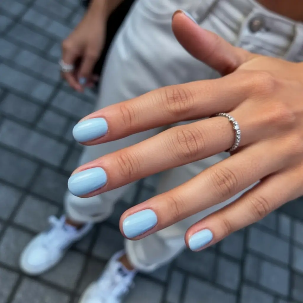 stylish blue spring nails for 2026 Everyday Pastel Blue for Easy, Breezy Spring Days