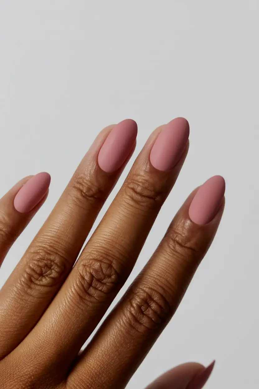 stylish minimalist spring nails 2026 Dusty Rose Matte Elegance
