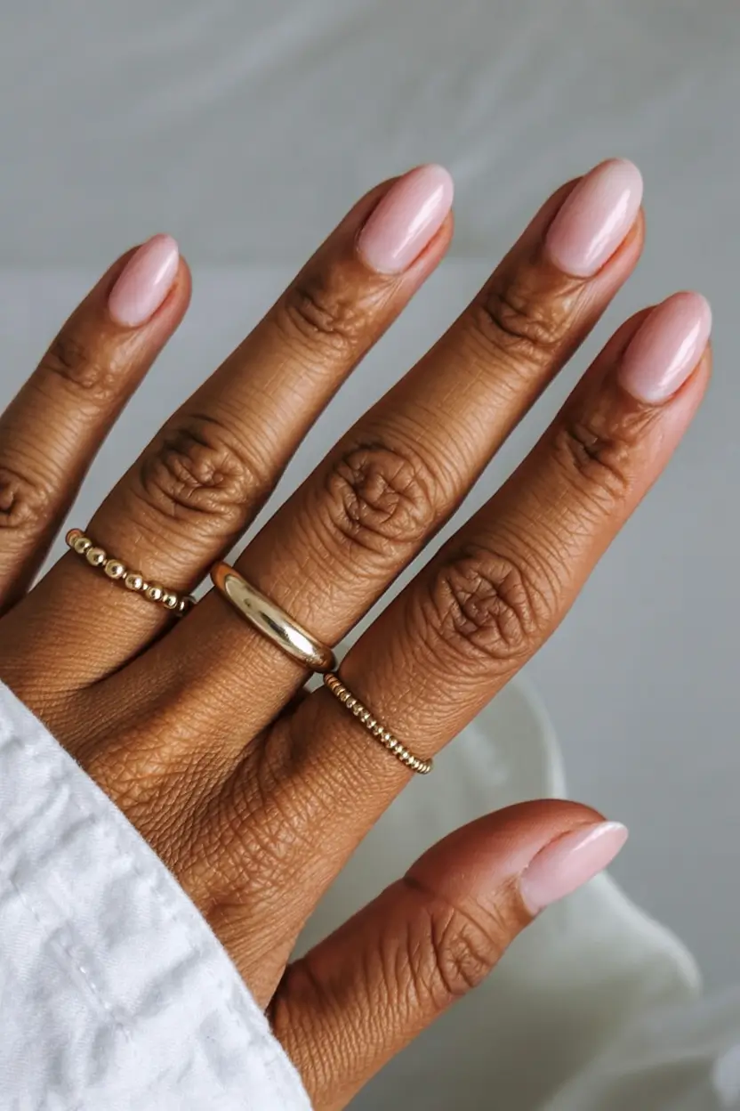 stylish minimalist spring nails 2026 Soft Petal Pink Transparency