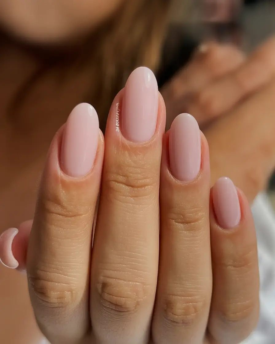 stylish minimalist spring nails 2026 Soft Modern Nude Gloss