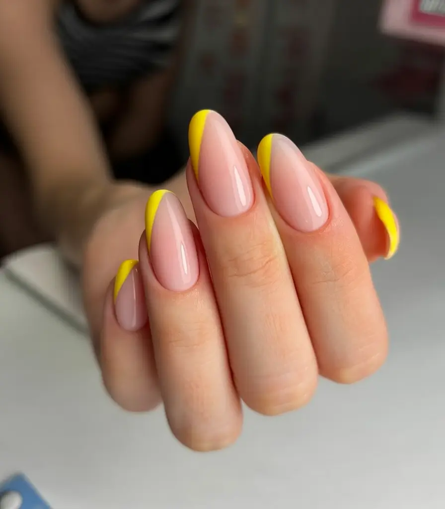 stylish minimalist spring nails 2026 Sunny Lemon Slice French