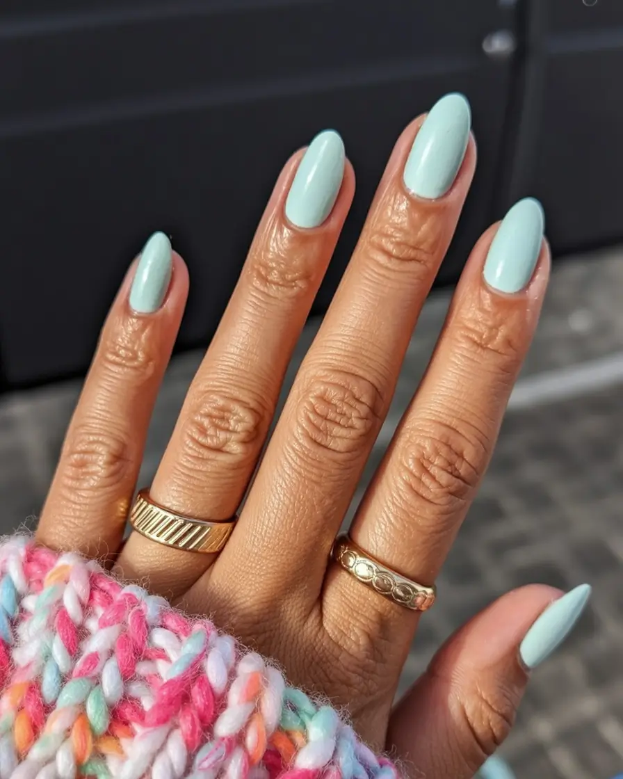 stylish minimalist spring nails 2026 Mint Cloud Minimalism