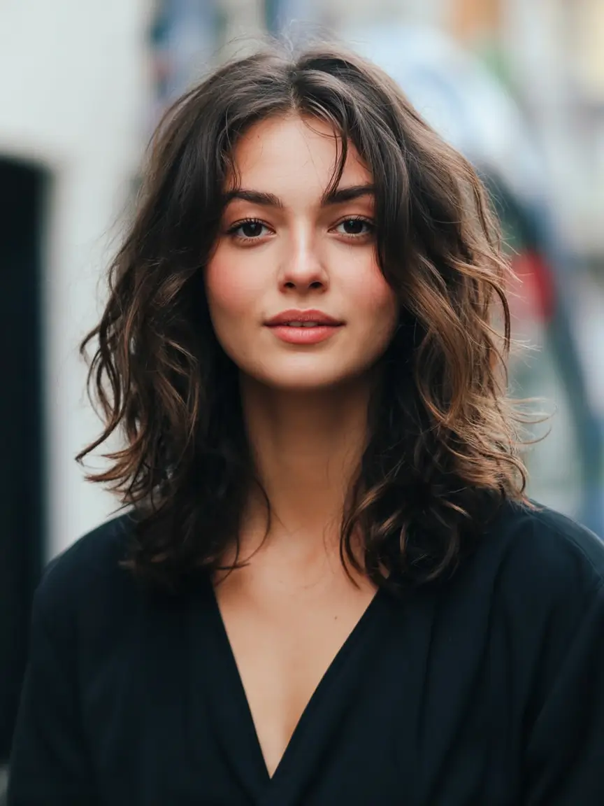 stylish spring haircut for wavy hair 2026 Effortless Street-Style Waves With Soft Spring Texture