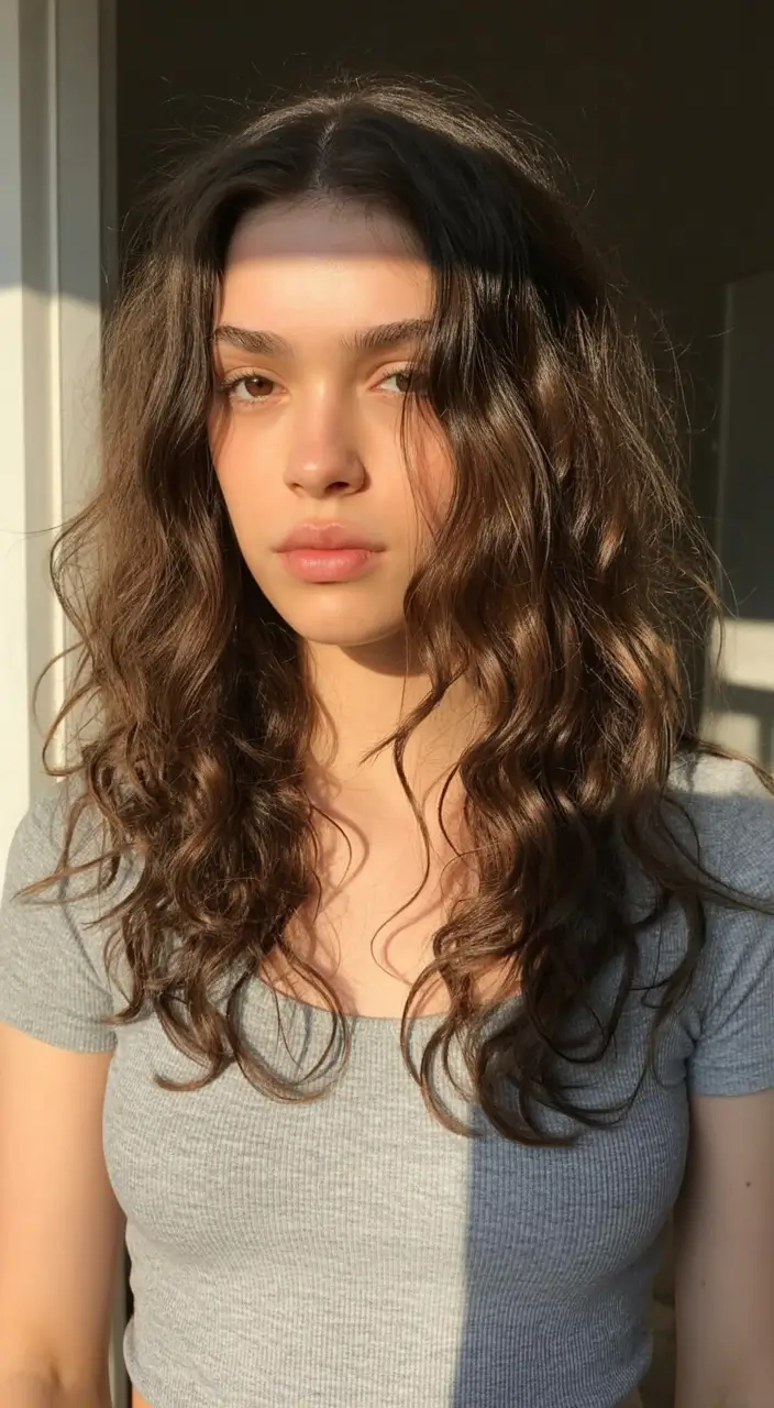 stylish spring haircut for wavy hair 2026 Golden Hour Waves With Airy Spring Movement