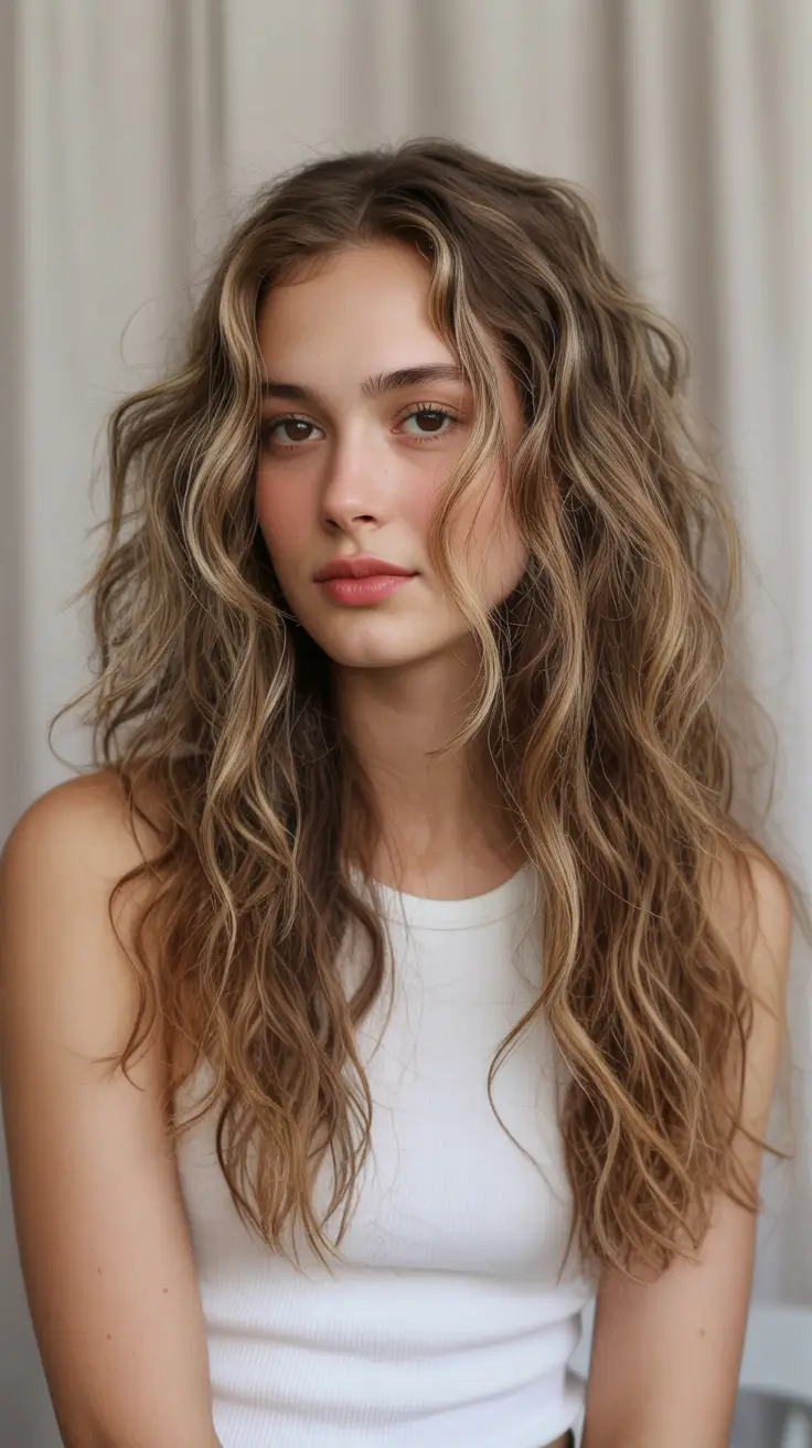 stylish spring haircut for wavy hair 2026 Long Beachy Waves With Gentle Spring Movement
